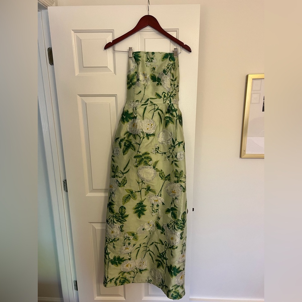LulaKate - Hannah Dress in Celadon Camellia Jacquard